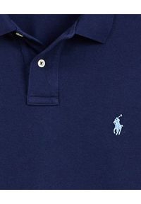 Ralph Lauren - RALPH LAUREN - Koszulka Polo Slim Fit Mesh. Typ kołnierza: polo. Kolor: niebieski. Materiał: mesh. Wzór: haft, aplikacja. Styl: klasyczny #5