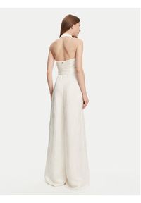 TwinSet - TWINSET Kombinezon 251TT2170 Écru Wide Leg. Kolor: kremowy. Materiał: wiskoza, len #3