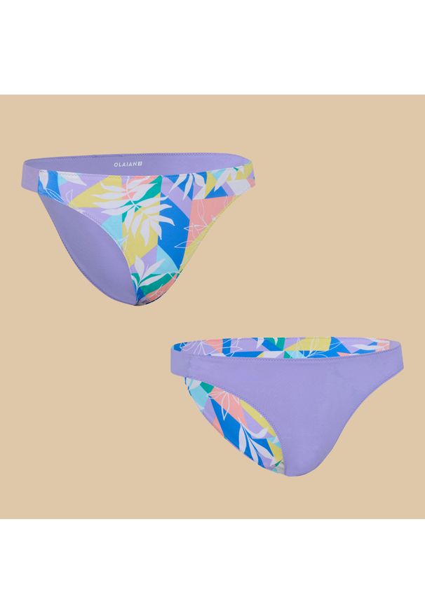 OLAIAN - Dół kostiumu kąpielowego surfingowego dla dzieci Olaian 500 Bella dwustronny. Kolor: fioletowy. Materiał: materiał, elastan, poliamid