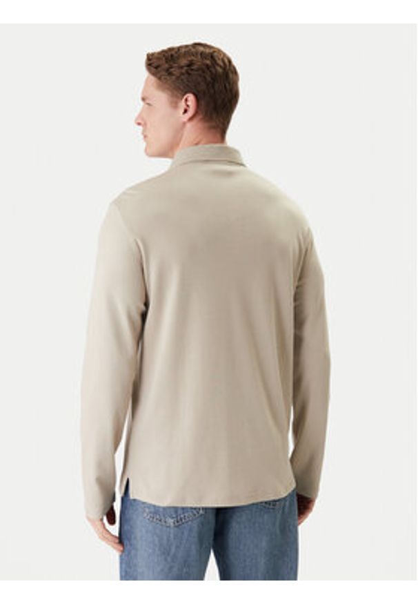 Calvin Klein Polo LV040EM909 Beżowy Regular Fit. Typ kołnierza: polo. Kolor: beżowy. Materiał: bawełna