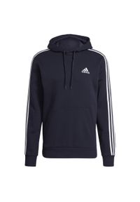 Adidas - Bluza z kapturem adidas Essentials Fleece 3-Stripes, Mężczyźni. Typ kołnierza: kaptur. Kolor: wielokolorowy, biały, niebieski. Materiał: bawełna, materiał