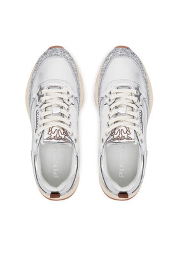 Pinko - PINKO Sneakersy Zoe 03 SS0091T033 Srebrny. Kolor: srebrny. Materiał: skóra