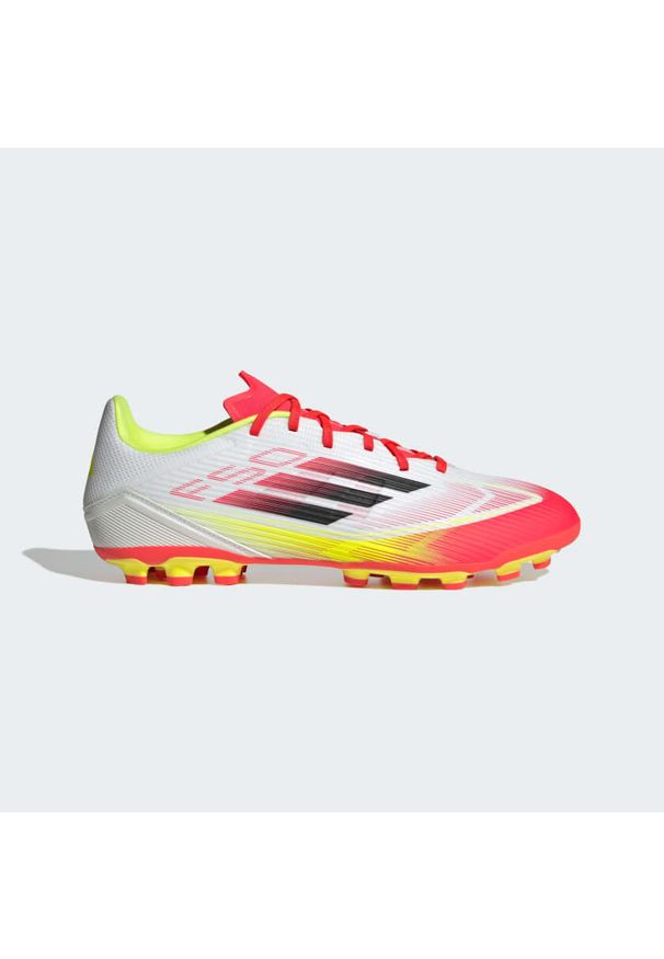 Adidas - Buty F50 League AG. Kolor: biały, czarny, żółty, wielokolorowy. Materiał: materiał