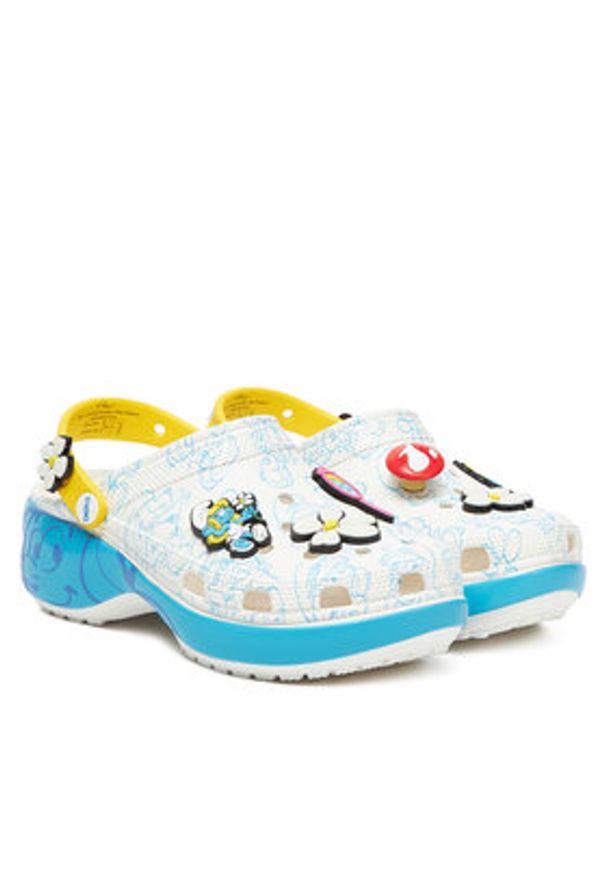 Crocs Klapki Smurfs Platform Clog 210822 Kolorowy. Wzór: kolorowy. Obcas: na platformie