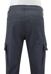 Bawełniane Spodnie z Bocznymi Kieszeniami (Cargo) - Pako Jeans - Grafitowe. Kolor: szary. Materiał: elastan, bawełna #6