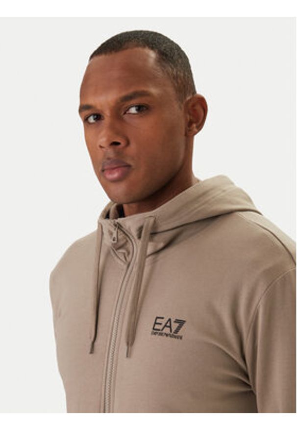 EA7 Emporio Armani Bluza 8NPM33 PJVRZ Beżowy Regular Fit. Kolor: beżowy. Materiał: bawełna