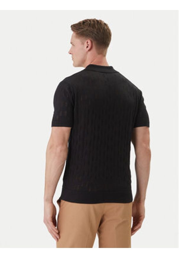 Karl Lagerfeld - KARL LAGERFELD Polo 655005 562301 Czarny Slim Fit. Typ kołnierza: polo. Kolor: czarny. Materiał: bawełna