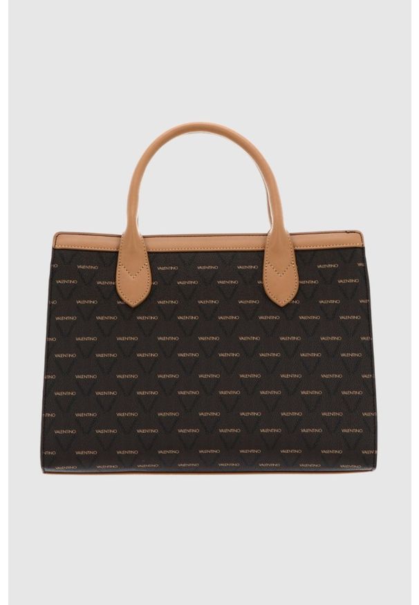 Valentino by Mario Valentino - VALENTINO Brązowa shopperka Liuto. Kolor: brązowy. Wzór: paski