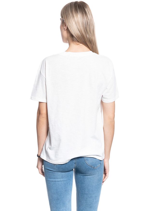 Wrangler - T-SHIRT DAMSKI WRANGLER BOYFRIEND TEE OFFWHITE W7019EA02 112130896