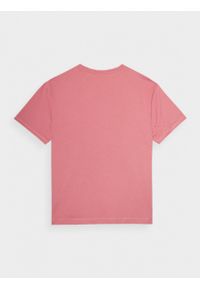 outhorn - T-shirt oversize z haftem męski - różowy. Okazja: na co dzień. Kolor: różowy. Materiał: bawełna, dzianina. Wzór: haft. Styl: casual #9