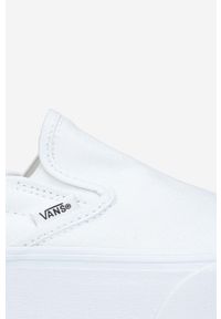 Vans tenisówki Classic Slip-On Stackf V kolor biały VN0A7Q5RW00-BIALY. Nosek buta: okrągły. Zapięcie: bez zapięcia. Kolor: biały. Materiał: guma. Obcas: na platformie #7