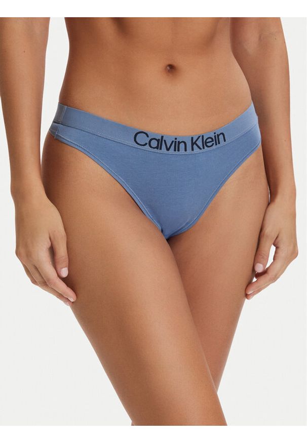Calvin Klein Underwear Stringi LV00QD5292 Niebieski. Kolor: niebieski. Materiał: bawełna