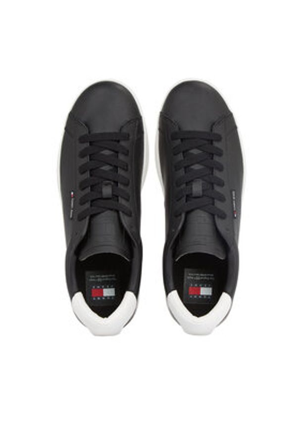 Tommy Jeans Sneakersy Tjm Leather Low Cupsole EM0EM01374 Czarny. Kolor: czarny. Materiał: skóra