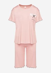 Born2be - Beżowy Komplet Piżamowy T-shirt i Spodnie Milarunea. Kolekcja: plus size. Kolor: beżowy #3