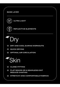 4f - Koszulka bezszwowa do biegania w terenie męska - czarna. Kolor: czarny. Materiał: poliester, materiał, dzianina, skóra, syntetyk. Długość rękawa: raglanowy rękaw. Długość: długie. Wzór: gładki, ze splotem. Sport: fitness, bieganie #2