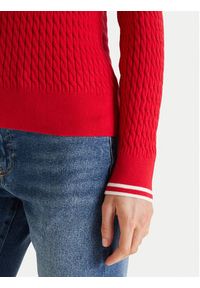 TOMMY HILFIGER - Tommy Hilfiger Sweter WW0WW44987 Czerwony Regular Fit. Kolor: czerwony. Materiał: bawełna #4