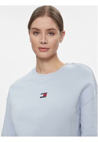 Tommy Jeans Bluza Badge DW0DW17325 Granatowy Boxy Fit. Kolor: niebieski. Materiał: bawełna #3