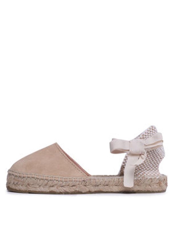 Manebi Espadryle Suede Flat Valenciana Espadrilles K 1.1 P0 Beżowy. Kolor: beżowy. Materiał: zamsz, skóra