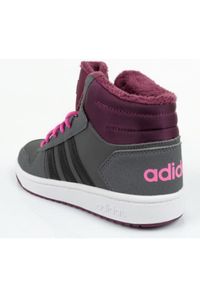 Adidas - Buty adidas Hoops Mid 2.0 K W GZ7796 szare. Zapięcie: pasek. Kolor: szary. Materiał: guma. Szerokość cholewki: normalna. Wzór: aplikacja, paski #4