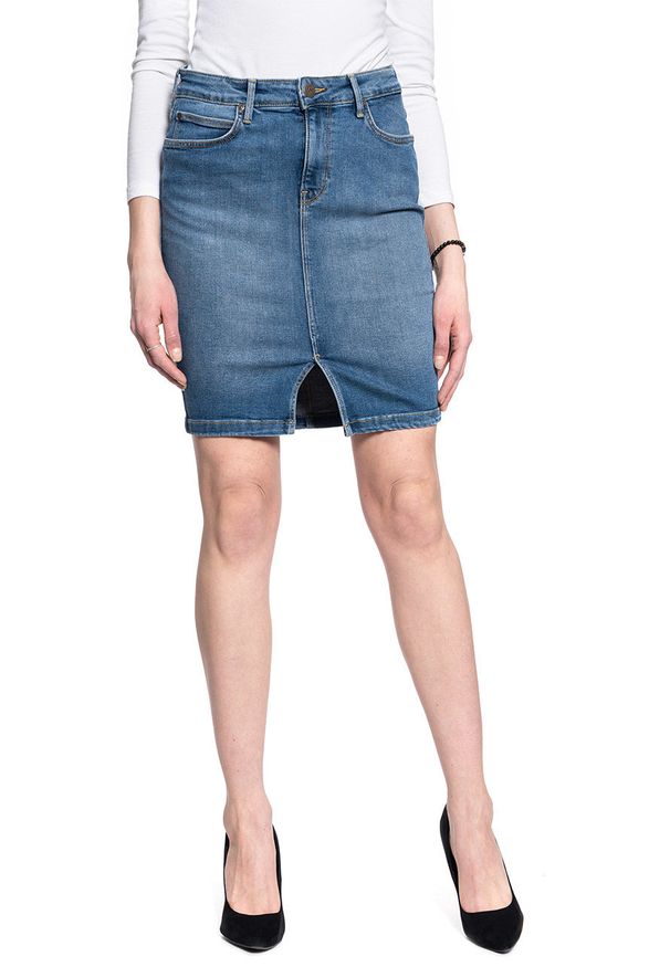 Lee - LEE Pencil Skirt DAMSKA SPÓDNICA JEANSOWA MID WORN MARTHA L38GQDTO 112108194. Materiał: jeans