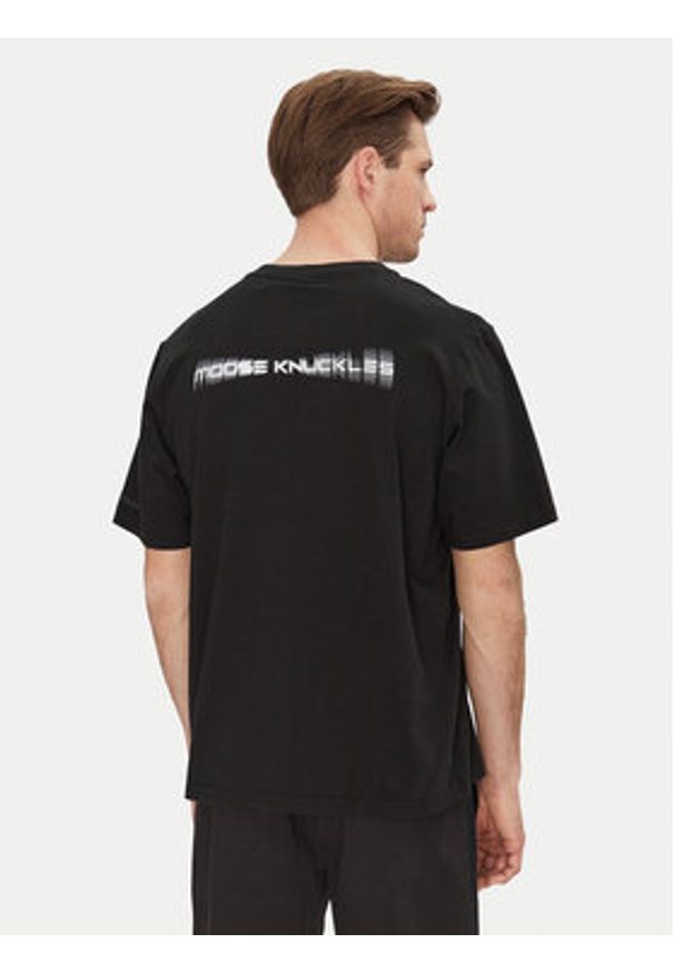 Moose Knuckles T-Shirt Maurice M15MT776 Czarny Standard Fit. Kolor: czarny. Materiał: bawełna