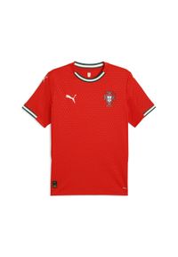 Puma - Męska koszulka domowa Portugalia 2025 PUMA Sport Red Sugared Almond Beige. Kolor: czerwony, wielokolorowy, beżowy. Sport: piłka nożna