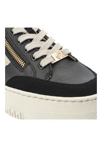Czarne Sneakersy Rieker Stylowe Obuwie Damskie Na Platformie. Okazja: na co dzień. Zapięcie: sznurówki. Kolor: czarny. Materiał: materiał. Obcas: na platformie #3