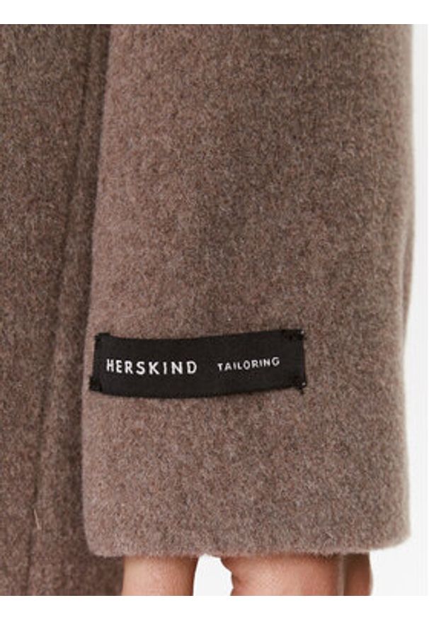 Herskind Płaszcz wełniany Wanda 4908816 Beżowy Regular Fit. Kolor: beżowy. Materiał: wełna