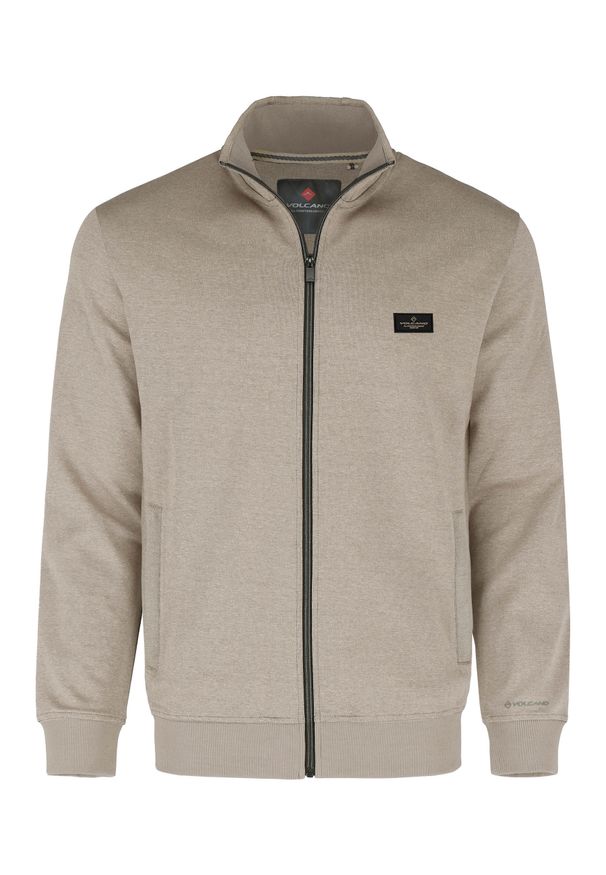 Volcano - Bluza ze stójką B-WILL. Okazja: na co dzień. Typ kołnierza: kołnierzyk stójkowy. Kolor: kremowy. Materiał: jeans, prążkowany, dzianina. Wzór: gładki. Styl: klasyczny, sportowy, casual