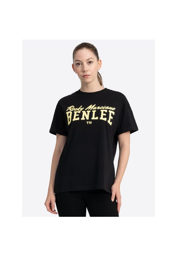 Damska koszulka z nadrukiem Benlee Lilly. Kolor: wielokolorowy, żółty, czarny. Wzór: nadruk