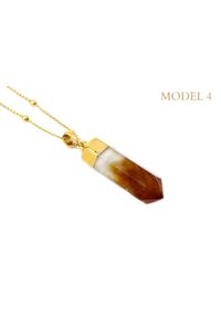 Brazi Druse Jewelry - Naszyjnik Cytryn Obelisk złocony. Materiał: pozłacane, złote, srebrne. Kamień szlachetny: cytryn #3
