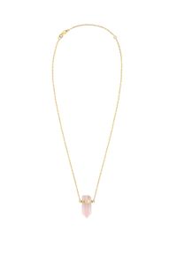 IZABELLA BUDRYN - Złoty naszyjnik z różowym kwarcem Rose Quartz. Materiał: złote. Kolor: różowy, wielokolorowy, fioletowy. Kamień szlachetny: kwarc #2