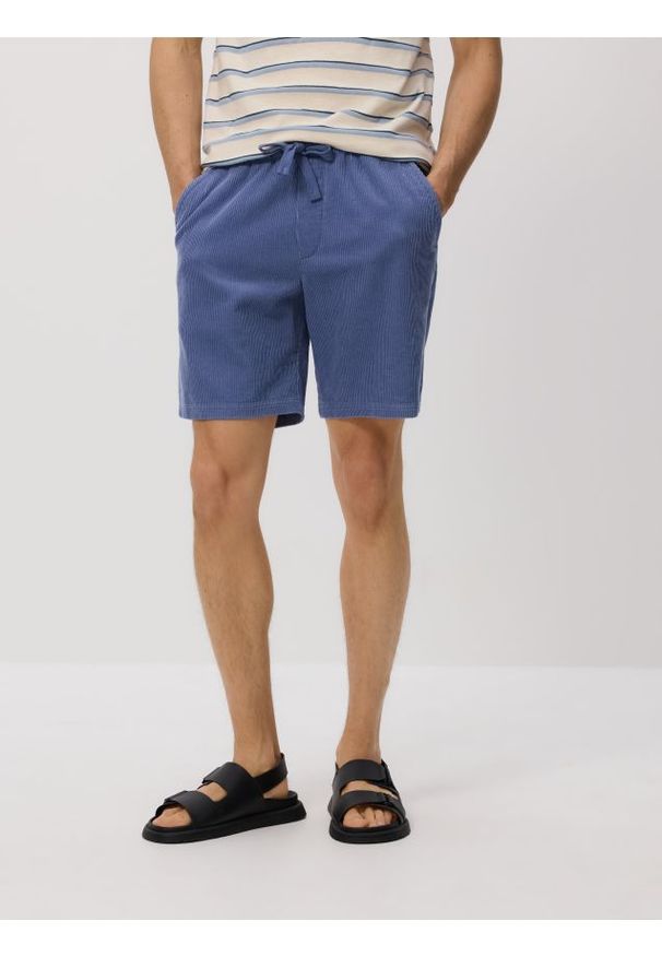 Reserved - Sztruksowe szorty - jasnoniebieski. Kolor: niebieski. Materiał: sztruks