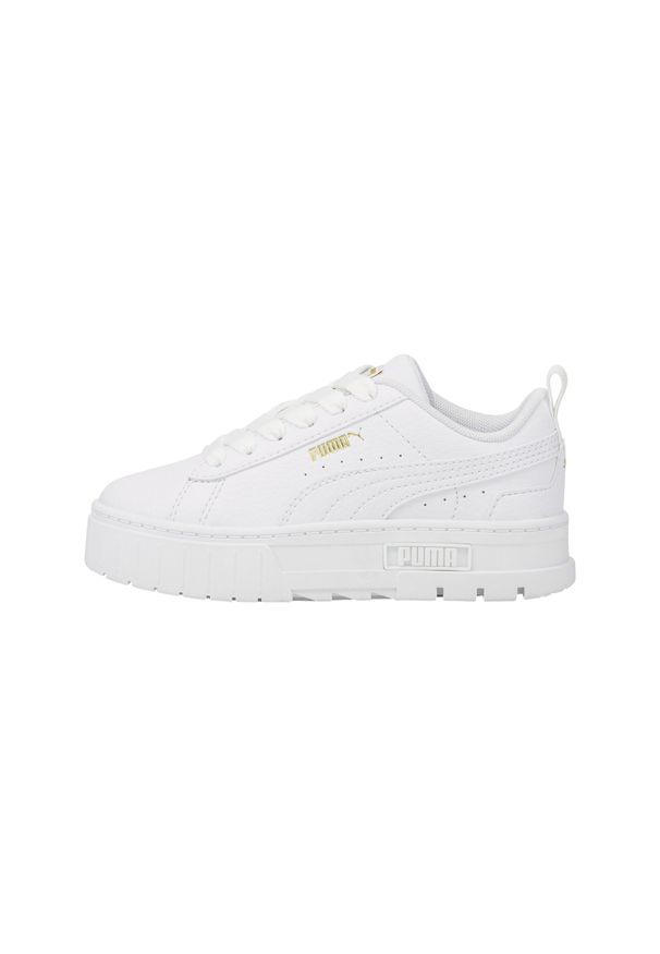 Buty Chłopak Puma Mayze biały. Okazja: na co dzień. Kolor: żółty, biały, wielokolorowy. Materiał: guma. Sport: koszykówka
