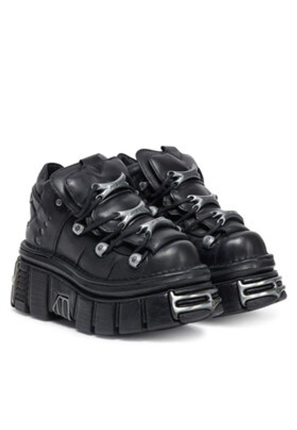 NEW ROCK Sneakersy M-106-S112 Czarny. Kolor: czarny. Materiał: skóra