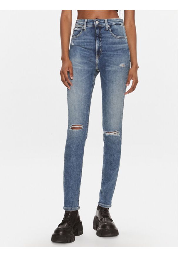 Calvin Klein Jeans Jeansy J20J222143 Niebieski Skinny Fit. Kolor: niebieski