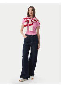 Tommy Jeans Polo DW0DW22327 Różowy jasny Slim Fit. Typ kołnierza: polo. Kolor: różowy. Materiał: bawełna #5