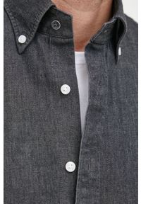 MICHAEL Michael Kors koszula bawełniana męska kolor szary slim z kołnierzykiem button-down. Typ kołnierza: button down. Kolor: szary. Materiał: bawełna #5