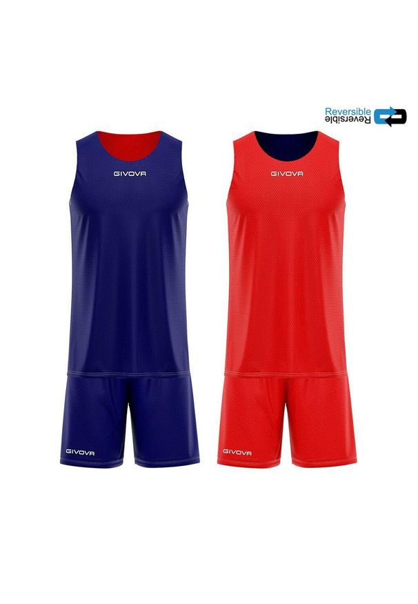 Givova - Zestaw podwójny w siatce 2XS — Warehouse 4. Kolor: wielokolorowy, niebieski, czerwony. Sport: koszykówka