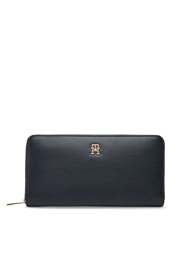 TOMMY HILFIGER - Tommy Hilfiger Duży Portfel Damski Th Icon Lrg Za AW0AW17744 Granatowy. Kolor: niebieski. Materiał: skóra