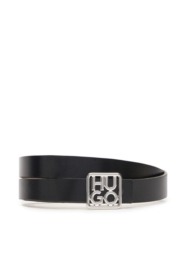 BOSS Pasek Damski 50548474 Czarny. Kolor: czarny. Materiał: skóra