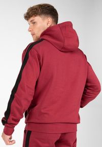 GORILLA WEAR - Bluza fitness męska Gorilla Wear Banks Oversized Hoodie z kapturem. Typ kołnierza: kaptur. Kolor: czerwony, czarny, wielokolorowy. Sport: fitness