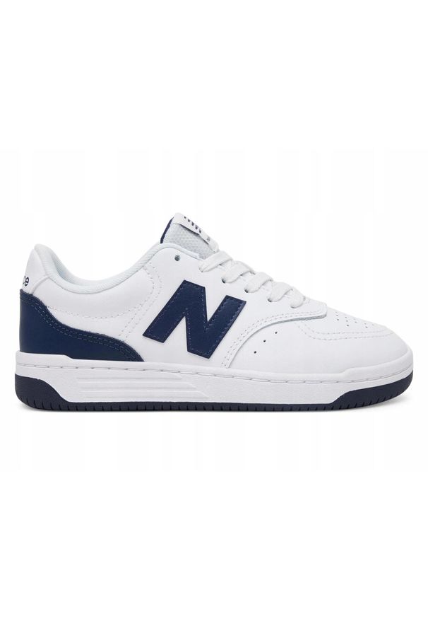 New Balance - BUTY NEW BALANCE GSB80WB juniorki sportowe sneakersy skórzane. Kolor: biały. Materiał: skóra. Sport: turystyka piesza