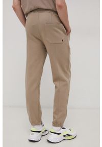 OCAY Spodnie bawełniane męskie kolor beżowy gładkie. Kolor: beżowy. Materiał: bawełna. Wzór: gładki #3