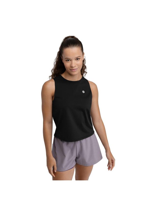 SIROKO - Damska koszulka tank top do biegania w terenie Trekking Siroko Volt Black. Kolor: czarny. Materiał: materiał. Długość rękawa: bez rękawów. Sport: turystyka piesza