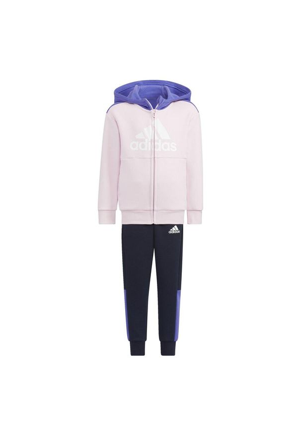 Adidas - Komplet polarowy z logo dziecka adidas. Okazja: na uczelnię. Kolor: fioletowy, różowy, wielokolorowy. Materiał: polar. Styl: sportowy