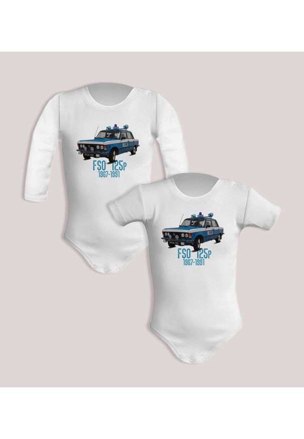 nikiniki - FSO 125p MO — body (Rozmiar: 3M; Długość rękawa: długi; Rodzaj nadruku: FSO 125p MO — Milicja). Materiał: bawełna. Wzór: nadruk