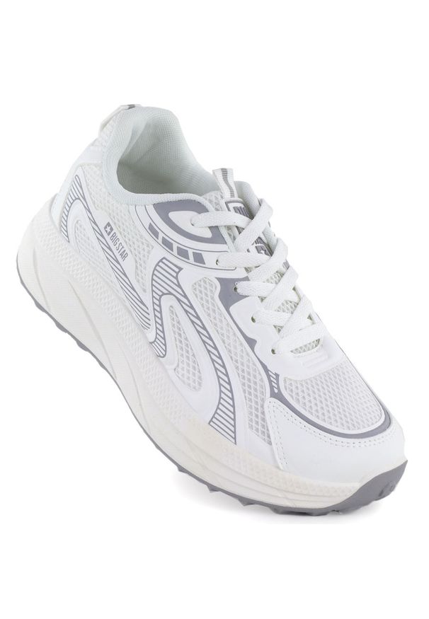 Big-Star - Półbuty sportowe damskie na platformie białe Big Star TT274325. Kolor: biały. Materiał: tkanina. Obcas: na platformie. Sport: turystyka piesza