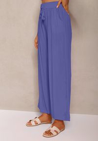 Renee - Fioletowe Spodnie Bawełniane z Szerokimi Nogawkami Vimavie. Kolor: fioletowy. Materiał: bawełna. Sezon: lato #4