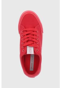 Cross Jeans tenisówki damskie kolor czerwony. Nosek buta: okrągły. Zapięcie: sznurówki. Kolor: czerwony. Materiał: guma #2